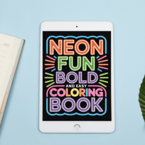 Neon Fun Bold and Easy Coloring Book