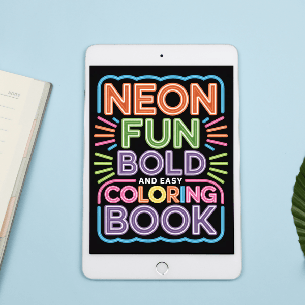 Neon Fun Bold and Easy Coloring Book